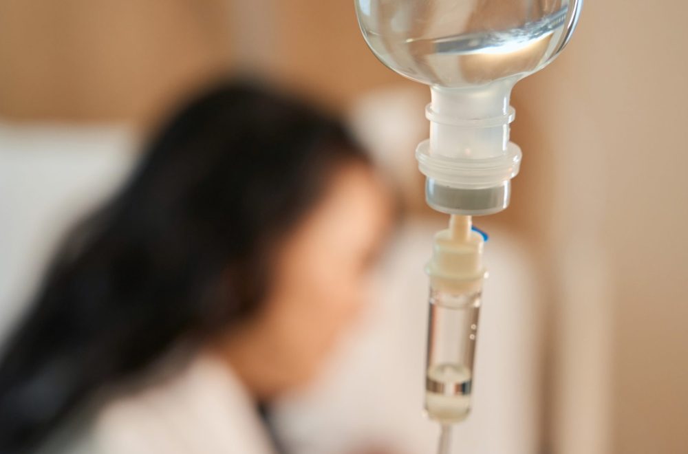 Patient was given a drip at the clinic, the woman settled down in a comfortable room